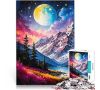Puzzles for Adults 1000 Piece The Moon and the Mountains Staycation: Zeit totschlagen Geschenkideen52x38cm