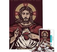 Puzzles for Adults 1000 Piece The Most Sacred Heart of Jesus for Educational Game Challenge Toy Brain Teaser Game Birthday Present Gifts Birthday (size 38x26cm)