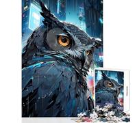 Puzzles for Adults 1000 Piece The Owl in Tokyo City Brain Teaser Game But Fun And Humorous Toy Wall Decor Fun Activities at Home (75X50CM)