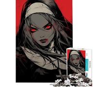 Puzzles for Adults 1000 Piece The Unholy Nun for Educational Game Challenge Toy Brain Teaser Game Birthday Present Gifts Birthday (size 50x75cm)