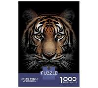 Puzzles for Adults 1000 Piece Tiger Portrait on Black Background Adult Jigsaw Toy Wall Decor But Fun And Humorous Unique Birthday And Xmas Gifts 70x50cm/1000pcs