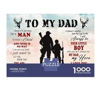 Puzzles for Adults 1000 Piece To My Dad Father And Son Hunting Jigsaw Brain Teaser Game Presents for Women Unique Birthday And Xmas Gifts 70x50cm/1000pcs