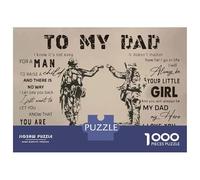 Puzzles for Adults 1000 Piece To My Dad Gift Daughter Jigsaw Brain Teaser Game Presents for Women Unique Birthday And Xmas Gifts 52x38cm/1000pcs