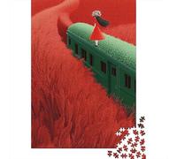 Puzzles for Adults 1000 Piece Train Journey Through Red Fields Adult Jigsaw Puzzle Brain Teaser Game But Fun And Humorous Challenging Game Gifts 70x50cm/1000pcs