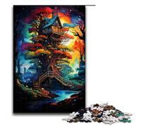 Puzzles for Adults 1000 Piece Treehouse in the woods Puzzles Game Toys Funny 75x50cm