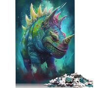Puzzles for Adults 1000 Piece Triceratops Unrealism Creative Paper Puzzles-Puzzle Hands-on Game Jigsaw-Family Decoration 38x26cm/1000pcs