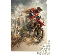 Puzzles for Adults 1000 Piece Urban Adventure Motorcycle Puzzle for Adults Relaxing Games Staycation Kill Time Unique Birthday And Xmas Gifts 52x38cm/1000pcs