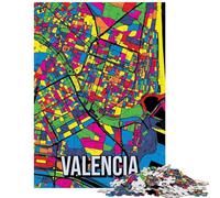 Puzzles for Adults 1000 Piece Valencia City Map Pop Art Jigsaws for Adults Puzzle Staycation Kill Time for Birthday, Chrismas Birthday And Unique Gifts (75x50cm/1000pcs)