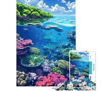Puzzles for Adults 1000 Piece Vibrant Coral Reef Ecosystem Illustration for Educational Game Challenge Toy Brain Teaser Game Birthday Present Gifts Birthday (size 50x75cm)