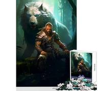 Puzzles for Adults 1000 Piece Viking God Thor Odin Wolf Jigsaws for Adults Puzzle Staycation Kill Time for Birthday, Chrismas Birthday And Unique Gifts (38x26cm)