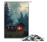 Puzzles for Adults 1000 Piece Village Smoke Pattern Assembly Help The Brain Exercise Addictive Toys to Cultivate Patience 1000 PCS(75x50cm)