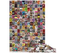 Puzzles for Adults 1000 Piece vintage collage Pattern assembly 26x38cm Brain intelligence challenge addictive toys for 14 year olds
