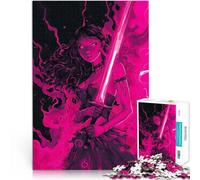 Puzzles for Adults 1000 Piece Warrior Anime Demon Woman with Sword Schwierig Schwer einzigartiges Herausforderungsspiel38x26cm