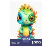 Puzzles for Adults 1000 Piece Watercolor Baby Iguana Puzzle for Adults Brain Teaser Game Home Decoration Christmas Birthday Gifts 38x26cm/1000pcs