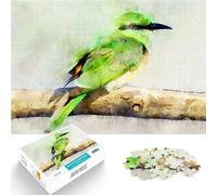 Puzzles for Adults 1000 Piece Watercolor bee eater bird Schwierig und herausfordernd einzigartiges Herausforderungsspiel52x38cm