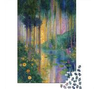 Puzzles for Adults 1000 Piece Watercolor Forest Painting Adult Jigsaw Puzzle Brain Teaser Game But Fun And Humorous Challenging Game Gifts 52x38cm/1000pcs