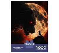 Puzzles for Adults 1000 Piece Werewolf Confrontation Under A Fiery Moon Adult Jigsaw Toy Wall Decor But Fun And Humorous Unique Birthday And Xmas Gifts 38x26cm/1000pcs