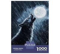 Puzzles for Adults 1000 Piece Werewolf Howling in Rain Teenager Puzzles Brain Teaser Game Home Decoration Fun at Home Activities, 70x50cm/1000pcs
