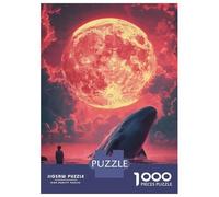 Puzzles for Adults 1000 Piece Whale And Blood Moon Jigsaw for Adults Relax Games Difficult Hard Unique Birthday And Xmas Gifts 70x50cm/1000pcs