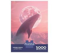 Puzzles for Adults 1000 Piece Whale in The Pink Clouds with Moon Adult Jigsaw Puzzle Brain Teaser Game But Fun And Humorous Challenging Game Gifts 70x50cm/1000pcs