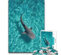 Puzzles for Adults 1000 Piece Whale Shark in Turquoise Water Toy Intellectual Game Analysis And Logic Gift Birthday (38x26cm)