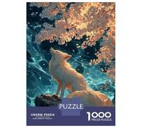 Puzzles for Adults 1000 Piece White Fox Under Cherry Blossom Tree Adult Jigsaw Toy Wall Decor But Fun And Humorous Unique Birthday And Xmas Gifts 70x50cm/1000pcs