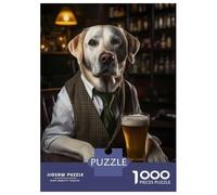 Puzzles for Adults 1000 Piece White Labrador at The Pub Jigsaws for Adults Brain Teaser Game Analysis And Logic Fun at Home Activities, 70x50cm/1000pcs