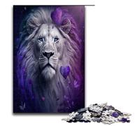 Puzzles for Adults 1000 Piece White Lion in Purple Love Jigsaw Puzzle Home Educational Games DIY Toys Great Gift for Games 75x50cm