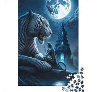 Puzzles for Adults 1000 Piece White Tiger4 Creative Paper Puzzles-Puzzle Hands-on Game Jigsaw-Family Decoration 1000pcs (38x26cm)