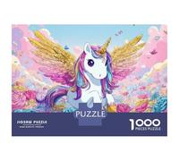 Puzzles for Adults 1000 Piece Winged Unicorn Rose Garden Puzzle for Adults Brain Teaser Game Home Decoration Christmas Birthday Gifts 38x26cm/1000pcs
