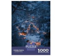 Puzzles for Adults 1000 Piece Winter Snowy Village Night Jigsaw for Adults Relax Games Difficult Hard Unique Birthday And Xmas Gifts 38x26cm/1000pcs