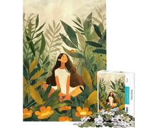 Puzzles for Adults 1000 Piece Woman Meditating in A Lush Garden Help The Brain Exercise Analysis And Logic Hands-on Game for And from 14 Years And over (38x52cm)