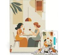 Puzzles for Adults 1000 Piece Women Coffee Together Time DIY Toys Challenging To Complete Artists Collection Fine Art 38x26cm