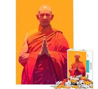 Puzzles for Adults 1000 Piece Zen Buddhist Monk Minimalist Art Illustration Family Games Learning Educational Toys Great Gifts for Games Staycation Kill Time (size 38x52cm)