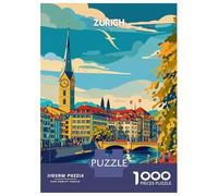 Puzzles for Adults 1000 Piece Zurich Serenity Puzzle for Adults Brain Teaser Game Home Decoration Christmas Birthday Gifts 70x50cm/1000pcs