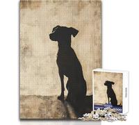Puzzles for Adults 1000 Pieces A Black Dog Relaxing Games Difficult Challenge Gift For Birthdays Size 38x26cm