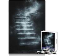 Puzzles for Adults 1000 Pieces A Glowing Staircase Floating Upward Into A Dark Void Toy Intellectual Game Presents for Women Gift Birthday Size 38x52cm