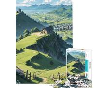 Puzzles for Adults 1000 Pieces A Long Way to The Village Learning Educational Toys Brain Teaser Game for The Whole for Women Men (Size 50x75cm)
