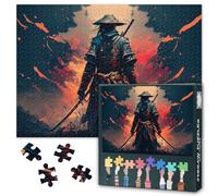 Puzzles for Adults 1000 Pieces, A Samurai with a Katana Jigsaw Puzzles, Warrior Adult Puzzle for Adults, Educational Fun Games or Toys for Elders Friends 20X27 INCH