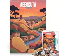 Puzzles for Adults 1000 Pieces Abeokuta Nigeria Sunset Landscape, Brain Teaser Game, Difficult Hard, Deal As Gifts for The Whole Family 38x52cm