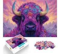 puzzles for adults 1000 pieces Abstract Animals Bison Intellektuelles Spiel Angebot als Geschenk für die ganze Familie75x50cm