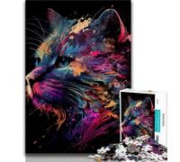 Puzzles for Adults 1000 Pieces Abstract Cat Surreal 1000 Pieces for Teenagers,Stress Reliever Staycation Kill Time Parent-child Interaction 75x50cm