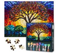 Puzzles for Adults 1000 Pieces Abstract Colorful Stained Glass Tree Puzzles Tree of Life Puzzle Games for Adults, Hard Difficult Challenging Jigsaw Puzzles Colorful Mosaic Tree of Life