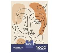 Puzzles for Adults 1000 Pieces Abstract Faces Line Art Jigsaw for Adults Brain Teaser Game Analysis And Logic Fun Activities at Home 52x38cm/1000pcs