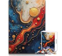 Puzzles for Adults 1000 Pieces Abstract Golden Orbs And Flowing Colors V Relaxing Games Difficult Challenge Gift For Birthdays Size 38x26cm
