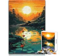 Puzzles for Adults 1000 Pieces Abstract Mountain River Toy Intellectual Game Presents for Women Gift Birthday Size 38x52cm
