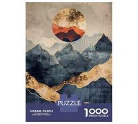 Puzzles for Adults 1000 Pieces Abstract Mountain Sunset Art Print Adult Jigsaw Puzzle Hands-on Game Staycation Kill Time Challenging Game Gifts 52x38cm/1000pcs