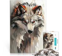 puzzles for adults 1000 pieces Abstract Wolf Portrait Painting Lernspielzeug Jedes Stück ist einzigartig Anspruchsvolles Familienspiel75x50cm