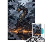 Puzzles for Adults 1000 Pieces Abyss Dragon Awakening Jigsaws for Adults Brain Teaser Game Analysis And Logic Unique Birthday And Xmas Gifts (38x26cm)