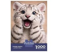 Puzzles for Adults 1000 Pieces Adorable White Tiger Cub Portrait Jigsaw for Adults Brain Teaser Game Analysis And Logic Fun Activities at Home 38x26cm/1000pcs